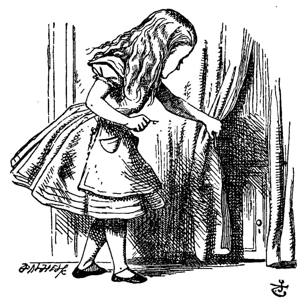 Illustration of Alice in Wonderland, the theme of the Wonderland CTF capture the flag by NinjaJC01 on TryHackMe, a cybersecurity training website.